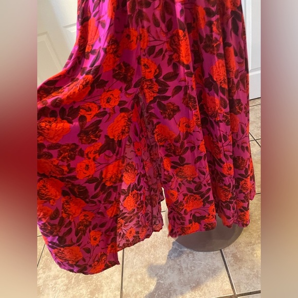 Anthropologie Red and Purple Floral Maxi Dress - Picture 3 of 9